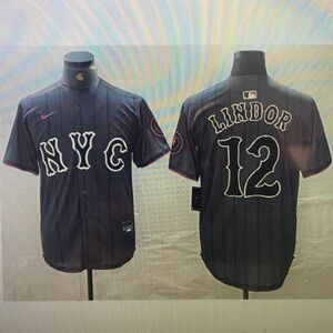 😊12 Francisco Lindor Gray  Stitched Jersey😘